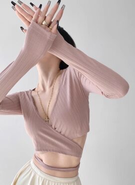 Old Rose Pink Wrap Top | Somi