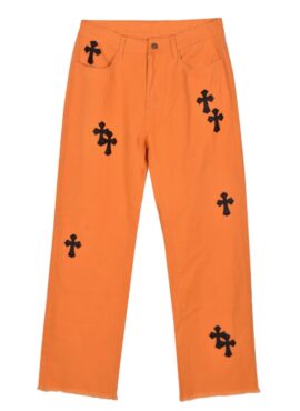 Orange Cross Embroidered Pants | Jake - Enhypen