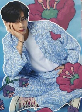 Blue Floral Print Suit Jacket | Taehyung - BTS