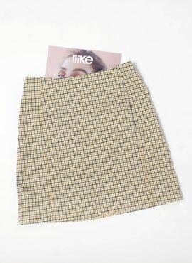 Yellow Plaid A-Line Skirt | Yiren - Everglow