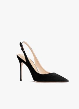 Black Pointed Strap Heel Stiletto | Rose - BlackPink