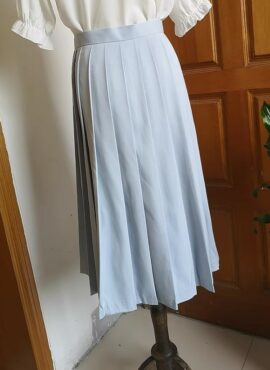 Blue Pleated Midi Skirt | Haerin - NewJeans