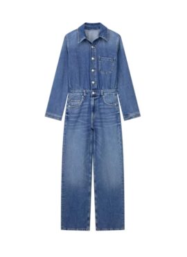 Blue Long Sleeves Denim Jumpsuit | Changbin - Stray Kids