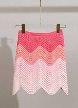 Pink Tones Wave Knitted Skirt | Jihyo – Twice