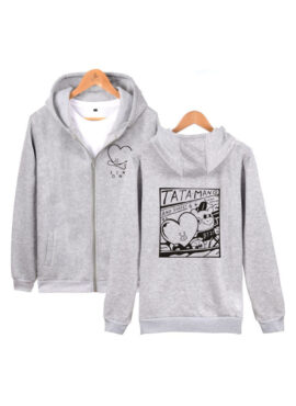 Grey Tata Mang' Zip-Hoodie | Taehyung - BTS