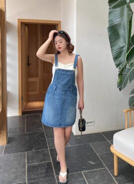 Blue Striped Denim Jumper Dress | Rei - IVE