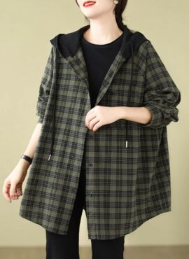 Green Plaid  Shirt With Black Hood | Jungkook - BTS