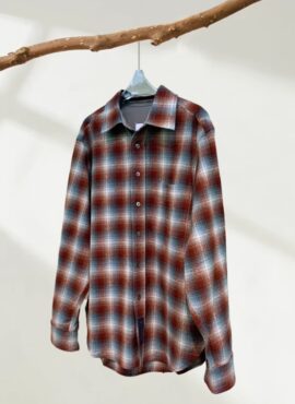 Red and Blue Button-Up Plaid Shirt | Hueningkai - TXT