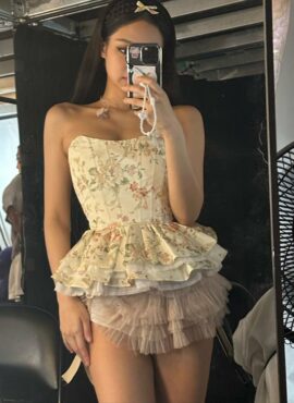 Light Pink Ruffles Tutu Mini Skirt | Jennie - BlackPink