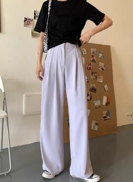 Lilac Wide Leg Mopping Pants | Jennie - BlackPink