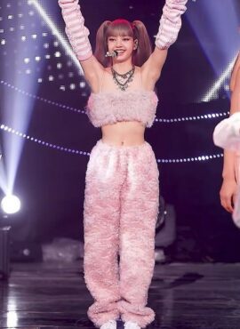 Pink Fluffy Garterized Pants | Lisa - BlackPink