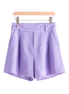 Lilac Wide Leg Casual Shorts | Maya - XG